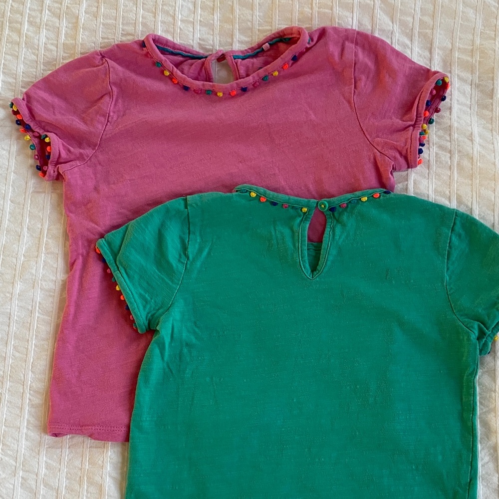 Boden Colorful Pom Pom Kids Shirts Set